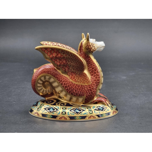 1531 - Royal Crown Derby Imari Paperweights: 'The Wessex Wyvern', gilt signed, No.95/2000, with gold stoppe... 