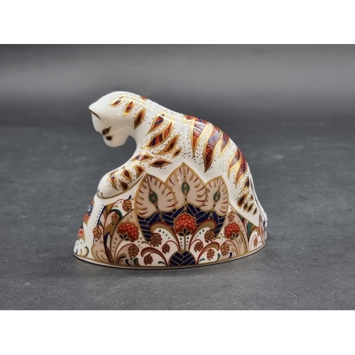 1535 - Royal Crown Derby Imari Paperweights: 'Bengal Tiger Cub', with gold stopper.