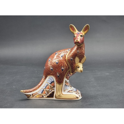 1536 - Royal Crown Derby Imari Paperweights: 'Kangaroo', with gold stopper, with CoA.