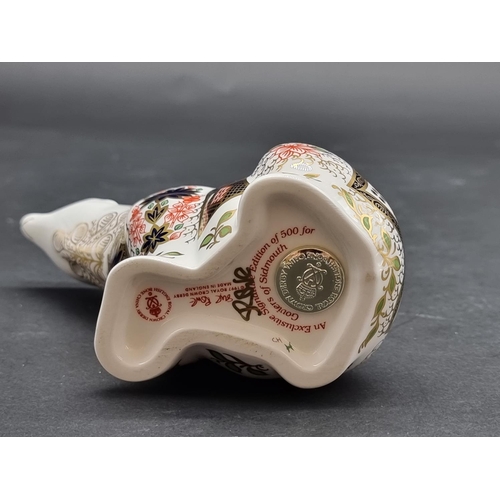 1538 - Royal Crown Derby Imari Paperweights: 'Polar Bear', gilt signed, with silver stopper, with CoA.... 