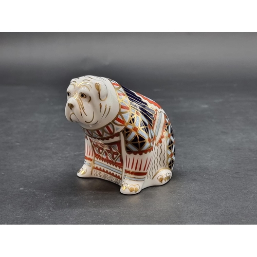 1540 - Royal Crown Derby Imari Paperweights: 'Bulldog', with gold stopper.