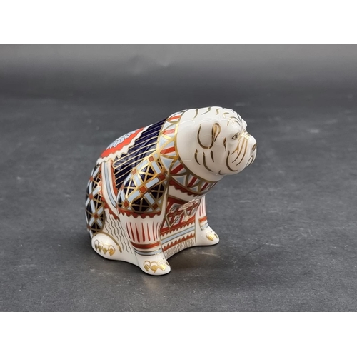 1540 - Royal Crown Derby Imari Paperweights: 'Bulldog', with gold stopper.