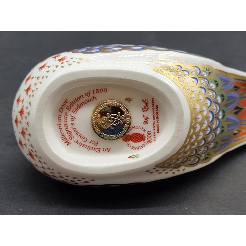 1542 - Royal Crown Derby Imari Paperweights: 'Millennium Dove', with gold stopper.