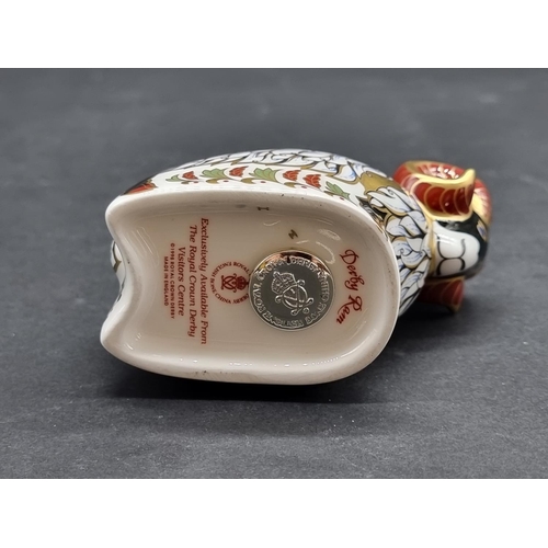 1553 - Royal Crown Derby Imari paperweights: 'Derby Ram', with silver stopper.