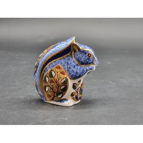 1558 - Royal Crown Derby Imari paperweights: 'Debenhams Squirrel', with gilt stopper.