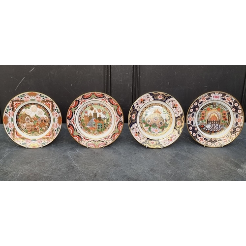 1563 - A set of four Royal Crown Derby Christmas plates, 1997-2000, 22cm diameter, each with CoA. (4)... 