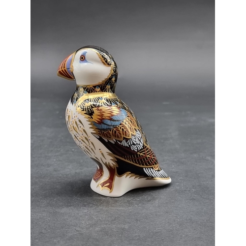 1569 - Royal Crown Derby Imari paperweights: 'Puffin', with gold stopper.