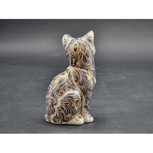 1574 - Royal Crown Derby Imari paperweights: 'Majestic Cat', No.407/3500, with gold stopper, with CoA.... 