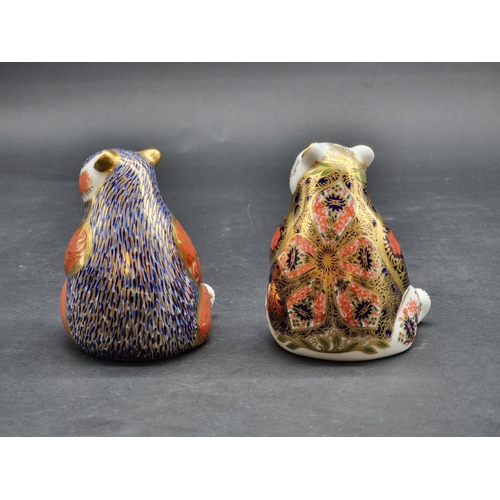 1575 - Royal Crown Derby Imari paperweights: two 'Honey Bears', each with gold stopper, one with CoA. (2)... 