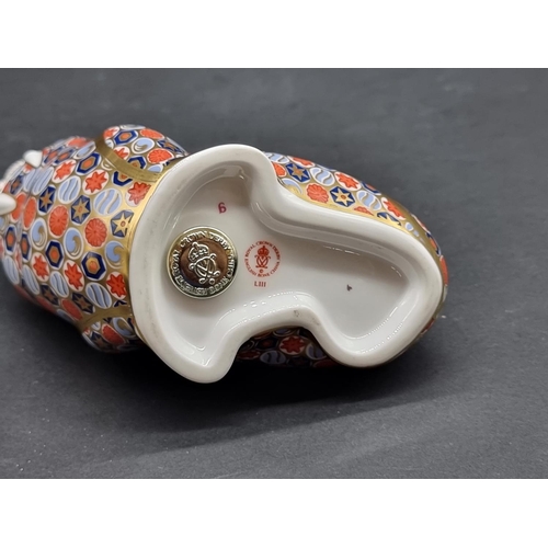 1576 - Royal Crown Derby Imari paperweights: two 'Russian Walruses', each with gold stopper, one with CoA. ... 