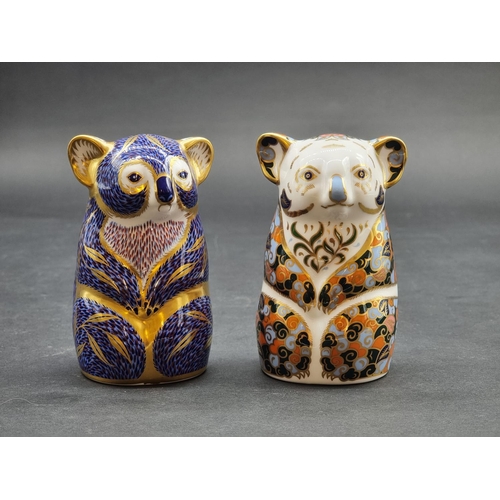 1581 - Royal Crown Derby Imari paperweights: two 'Koala Bears', each with gold stopper, one with CoA. (2)... 