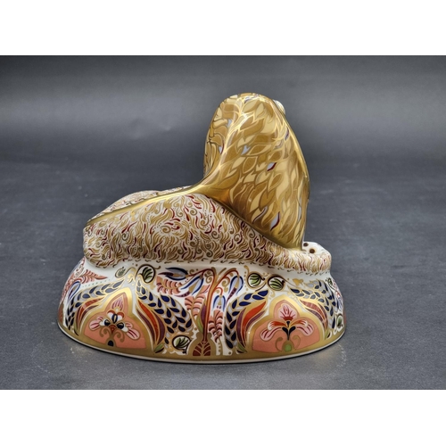 1584 - Royal Crown Derby Imari paperweights: 'Lion', exclusively for Harrods, with gold stopper.... 