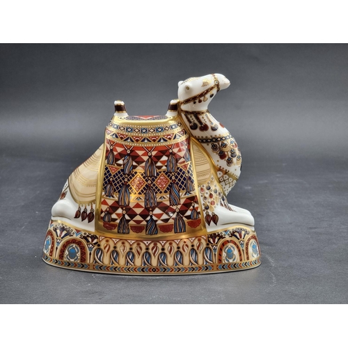 1587 - Royal Crown Derby Imari paperweights: 'Camel', with silver stopper, (second).