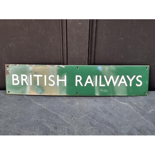 1297 - Railwayana: a vintage 'British Railways' enamel sign, 14.5 x 68cm. 