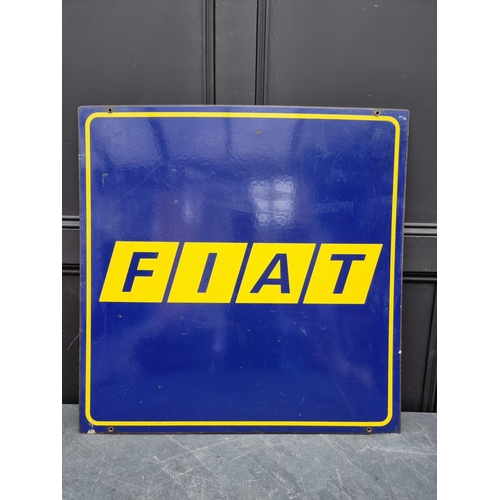 1692 - Advertising: an enamel double-sided 'Fiat' sign, 80 x 80cm.