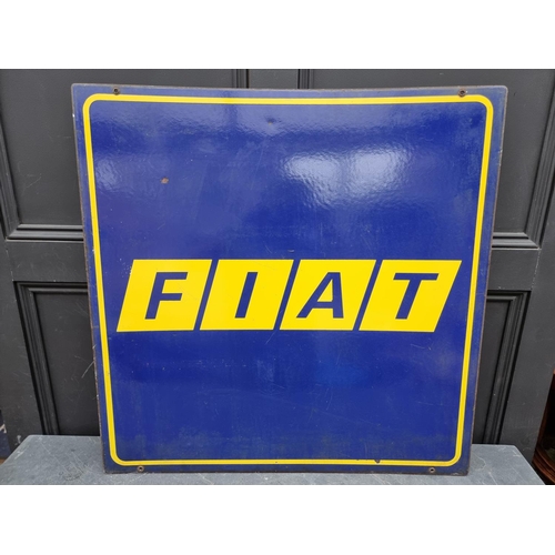 1692 - Advertising: an enamel double-sided 'Fiat' sign, 80 x 80cm.