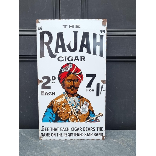 1697 - Advertising: an enamel 'Rajah Cigar' sign, 57.5 x 32cm.