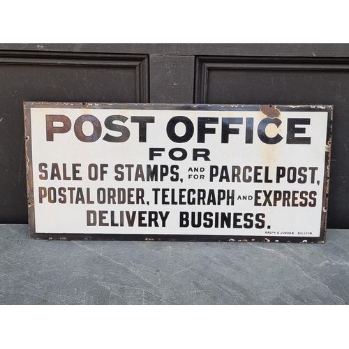 1704 - A vintage enamel 'Post Office' sign, by 'Ralph & Jordan, Bilston', 30.5 x 66cm... 