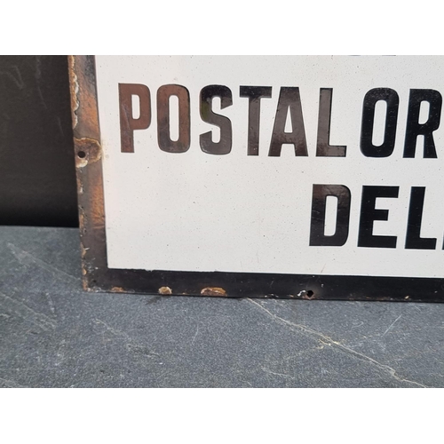 1704 - A vintage enamel 'Post Office' sign, by 'Ralph & Jordan, Bilston', 30.5 x 66cm... 