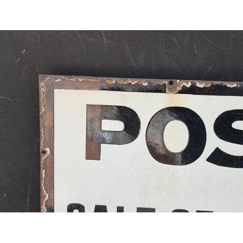 1704 - A vintage enamel 'Post Office' sign, by 'Ralph & Jordan, Bilston', 30.5 x 66cm... 