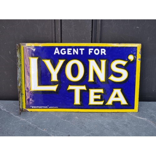 1705 - Advertising: a vintage enamel double-sided 'Lyons' Tea' sign, 23 x 38.5cm.