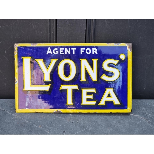 1705 - Advertising: a vintage enamel double-sided 'Lyons' Tea' sign, 23 x 38.5cm.