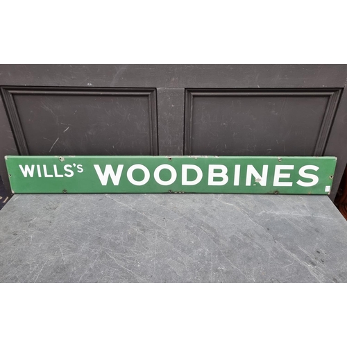 1713 - Advertising: a vintage enamel 'Wills's Woodbines' sign, 15 x 121.5cm.