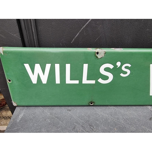 1713 - Advertising: a vintage enamel 'Wills's Woodbines' sign, 15 x 121.5cm.