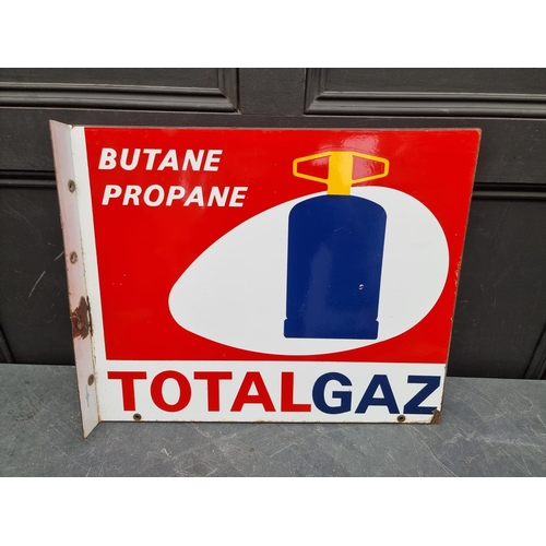 1715 - Advertising: a vintage enamel double-sided 'Totalgaz' sign, 49 x 60cm.