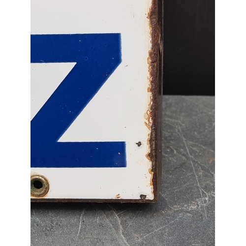 1715 - Advertising: a vintage enamel double-sided 'Totalgaz' sign, 49 x 60cm.