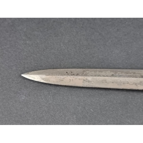 502 - A Polish WWII Model 1937 Air Force officer's dagger and sheath, by G. Boroski, the 23cm blade etched... 