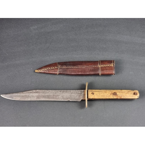 505 - A Victorian Bowie knife, by George Butler & Co Trinity Works Sheffield, with 16.5cm blade, plate... 