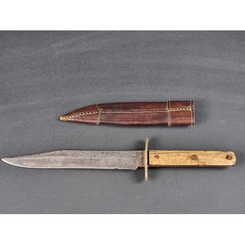 505 - A Victorian Bowie knife, by George Butler & Co Trinity Works Sheffield, with 16.5cm blade, plate... 