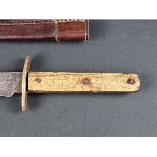 505 - A Victorian Bowie knife, by George Butler & Co Trinity Works Sheffield, with 16.5cm blade, plate... 