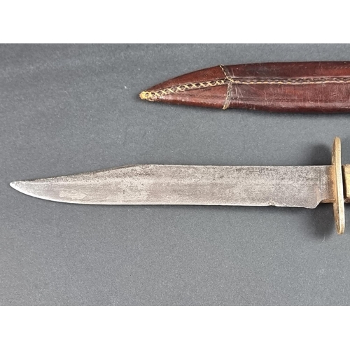 505 - A Victorian Bowie knife, by George Butler & Co Trinity Works Sheffield, with 16.5cm blade, plate... 