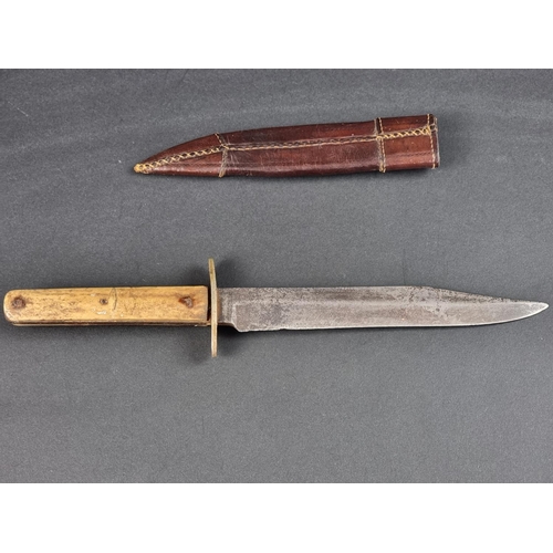 505 - A Victorian Bowie knife, by George Butler & Co Trinity Works Sheffield, with 16.5cm blade, plate... 