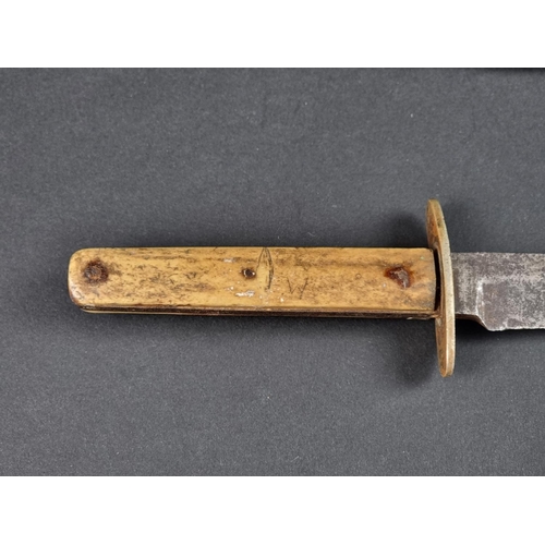 505 - A Victorian Bowie knife, by George Butler & Co Trinity Works Sheffield, with 16.5cm blade, plate... 