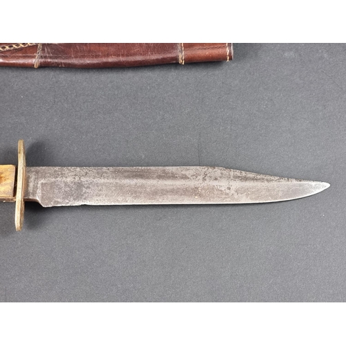 505 - A Victorian Bowie knife, by George Butler & Co Trinity Works Sheffield, with 16.5cm blade, plate... 