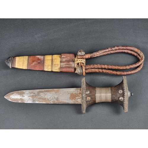 515 - A 19th/20th century Sudanese Dervish arm dagger and sheath or Loi Boi, possibly Battle of Omdurman p... 