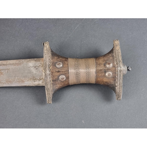 515 - A 19th/20th century Sudanese Dervish arm dagger and sheath or Loi Boi, possibly Battle of Omdurman p... 