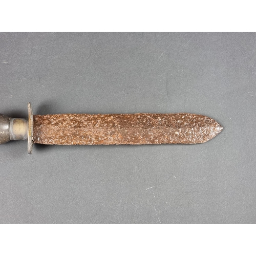 520 - A diver's knife, by Siebe Gorman, fourth style, (relic condition); together with a Royal Navy diver'... 