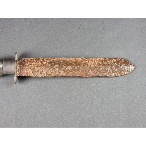 520 - A diver's knife, by Siebe Gorman, fourth style, (relic condition); together with a Royal Navy diver'... 