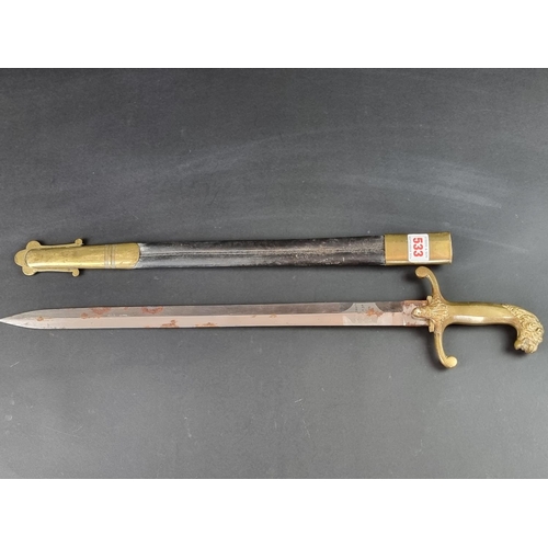 533 - An early 19th century pre-regulation bandsman's dagger and scabbard, by Spencer & Co, Great Quee... 