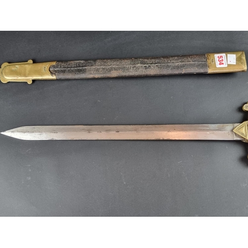 534 - A Victorian 1856 pattern drummer's sword, by Mole of Birmingham, having 48cm blade.