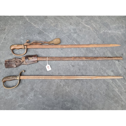 536 - Two WWI Turkish Ottoman NCO's swords, one with sword knot, each having 67.5cm blades.... 