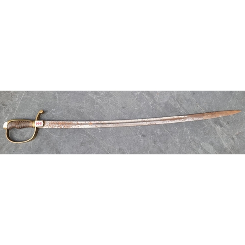 544 - A WWI Ottoman cavalry trooper's sword, with 83cm curved blade.