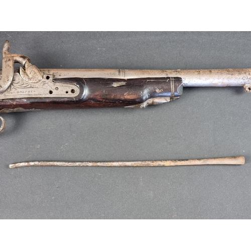 568 - A 19th century American percussion pistol, converted from flintlock, lock stamped 'Jas Golcher', ove... 