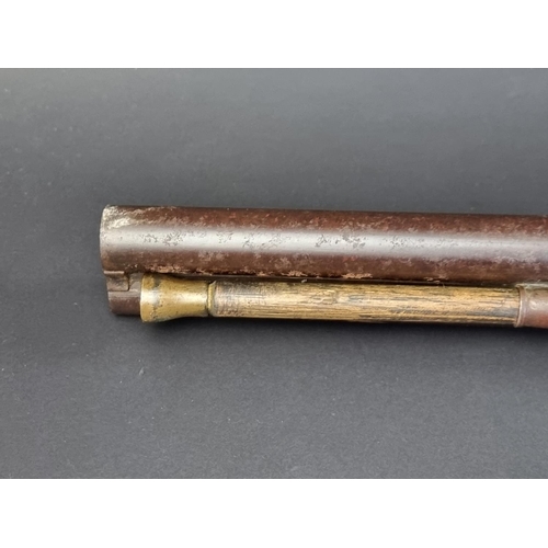 575A - A percussion side by side 12 bore shotgun by W Moore & Co, Manton, No visible serial Number. (No... 