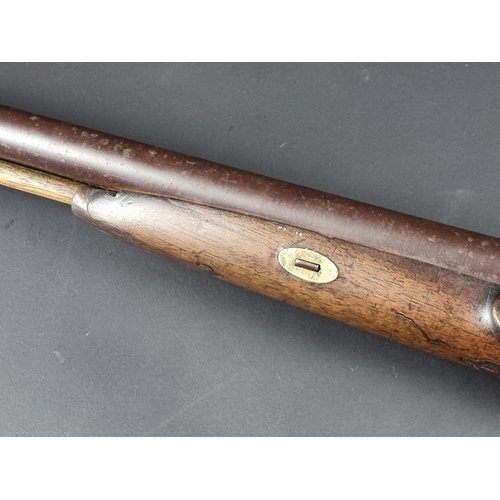 575A - A percussion side by side 12 bore shotgun by W Moore & Co, Manton, No visible serial Number. (No... 