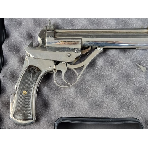 581 - A Westley Richards 'Highest Possible' nickel plated .22 cal air pistol. 